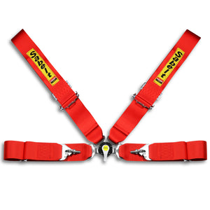 Universal 4 Point Red Camlock Quick Release Car Seat Belt Harness Sabelt Racing 3"