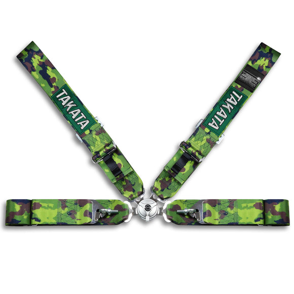 Universal 4 Point Camouflage Camlock Quick Release Car Seat Belt Snap-On Harness TAKATA Racing 3