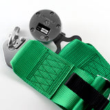 Universal 4 Point Green Camlock Quick Release Car Seat Belt Snap-On Harness TAKATA Racing 3"