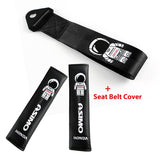 Honda ASIMO Racing Set Black Tow Strap for Front / Rear Bumper with Seat Belt Cover