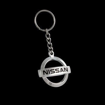 Nissan Logo DIE CAST Chrome Metal Key Fob Keyring Keychain Lanyard Pilot