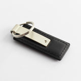 For Acura Logo Emblem Black Leather Chrome Key Fob Rectangle Keychain Keyring Lanyard