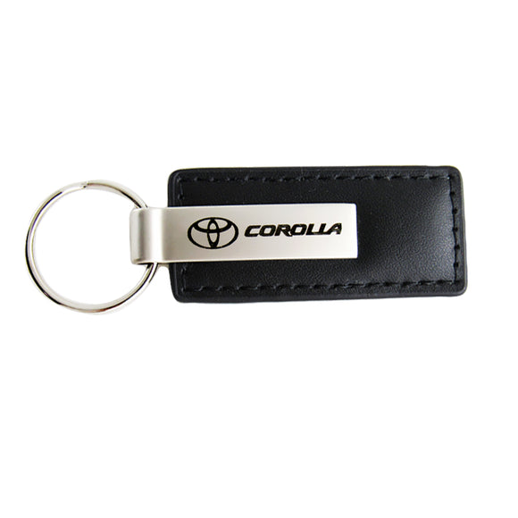 For Toyota COROLLA Key Ring Black Leather Rectangular Keychain - KC1540.COR