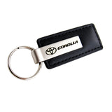 For Toyota COROLLA Key Ring Black Leather Rectangular Keychain - KC1540.COR
