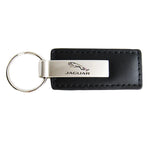 AUTHENTIC For JAGUAR Key Ring Black Leather Rectangular Keychain - KC1540.JAG
