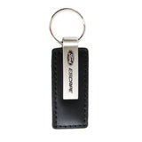 For FORD ESCAPE Key Ring Black Leather Rectangular Keychain - KC1540.XCA