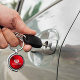 Au-Tomotive Gold For JEEP Gladiator Red Metal Chrome Spinner Key Chain Ring Fob