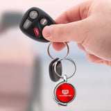 Au-Tomotive Gold For JEEP Gladiator Red Metal Chrome Spinner Key Chain Ring Fob