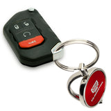 Au-Tomotive Gold For JEEP Gladiator Red Metal Chrome Spinner Key Chain Ring Fob