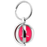 Au-Tomotive Gold For JEEP Gladiator Red Metal Chrome Spinner Key Chain Ring Fob
