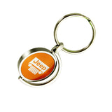 For GENUINE JEEP Logo Orange Metal Chrome Spinner Key Chain Ring Fob New