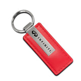 For NISSAN INFINITI New Key Ring RED Leather Rectangular Keychain - KC1542.INF