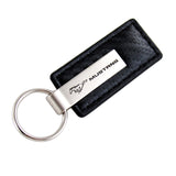 For Ford MUSTANG Rectangle Carbon Fiber Leather Key Fob Keyring Keychain GENUINE