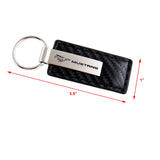 For Ford MUSTANG Rectangle Carbon Fiber Leather Key Fob Keyring Keychain GENUINE