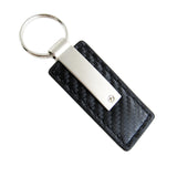 For Ford MUSTANG Rectangle Carbon Fiber Leather Key Fob Keyring Keychain GENUINE