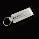 For INFINITI GENUINE White Carbon Fiber Leather Key Fob Keyring Keychain