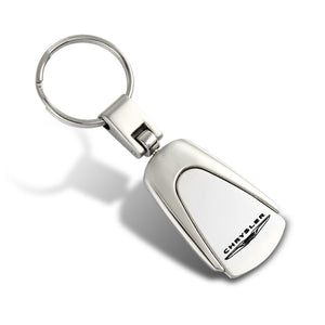 Chrysler Logo Tear Drop Authentic Chrome Key Fob Keyring Keychain Tag Lanyard