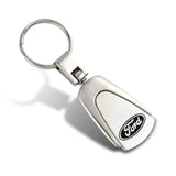 FORD Logo Tear Drop Authentic Chrome Key Fob Keyring Keychain Tag Lanyard