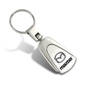 Mazda Logo Tear Drop Authentic Chrome Key Fob Keyring Keychain Tag Lanyard