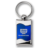Jeep Gladiator Rectangular Blue Chrome Key Fob Key Chain Key Ring Tag OFFICIAL LICENSED Au-Tomotive Gold