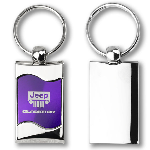 Jeep Gladiator Rectangular Purple Chrome Key Fob Key Chain Key Ring Tag OFFICIAL LICENSED Au-Tomotive Gold