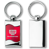 Jeep Gladiator Rectangular Red Chrome Key Fob Key Chain Key Ring Tag OFFICIAL LICENSED Au-Tomotive Gold