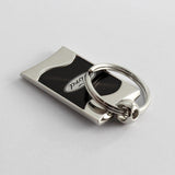 Jeep Logo Black Rectangular Authentic Chrome Key Fob Key ring Keychain Lanyard