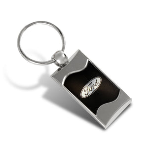 For Nissan Infiniti Black Rectangular Chrome Key Fob Key ring Keychain Lanyard