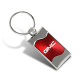 Mitsubishi RED Rectangular Authentic Chrome Key Fob Key ring Keychain Lanyard