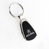For HONDA ACURA Logo Authentic Metal Chrome Black Tear Drop Key Chain Ring Fob