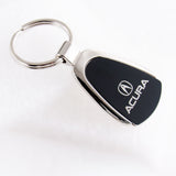For HONDA ACURA Logo Authentic Metal Chrome Black Tear Drop Key Chain Ring Fob