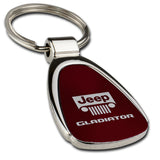 Jeep Gladiator KCBUR.GLAD Burgundy Red Chrome Teardrop Key Fob Key Chain Key Ring Tag OFFICIAL LICENSED Au-Tomotive Gold