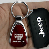 Jeep Gladiator KCBUR.GLAD Burgundy Red Chrome Teardrop Key Fob Key Chain Key Ring Tag OFFICIAL LICENSED Au-Tomotive Gold