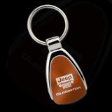 Jeep Gladiator KCORA.GLAD Orange Gold Chrome Teardrop Key Fob Key Chain Key Ring Tag OFFICIAL LICENSED Au-Tomotive Gold