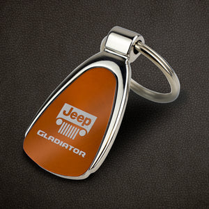 Au-Tomotive Gold For Jeep Gladiator Teardrop Keychain Key Ring Fob Key Chain - Gloss Pearl Gold Orange