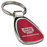 Jeep Gladiator KCRED.GLAD Red Chrome Teardrop Key Fob Key Chain Key Ring Tag OFFICIAL LICENSED Au-Tomotive Gold