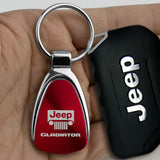 Jeep Gladiator KCRED.GLAD Red Chrome Teardrop Key Fob Key Chain Key Ring Tag OFFICIAL LICENSED Au-Tomotive Gold
