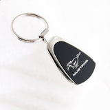 For Ford Mustang Logo Authentic Metal Chrome Black Tear Drop Key Chain Ring Fob
