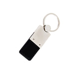 For INFINITI Logo Authentic Black Leather Rectangular Key Fob Keyring Keychain Tag