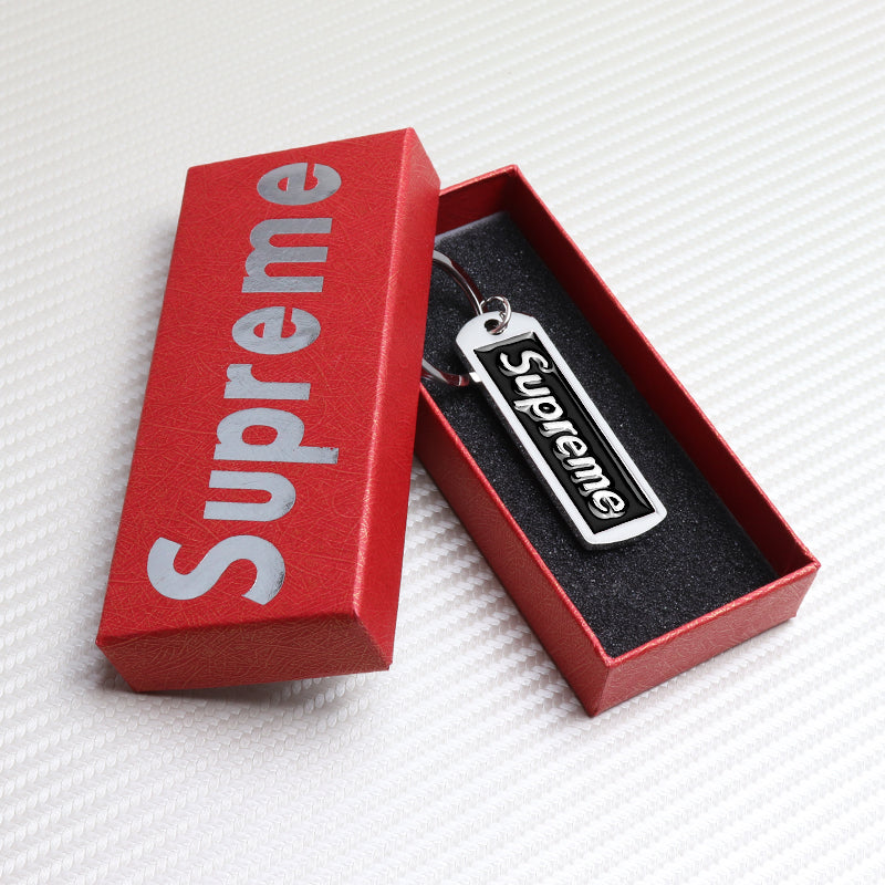 BRAND NEW Supreme3M Black 3D Logo Metal Pendant Keychain Key Ring