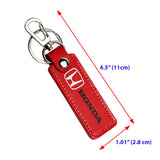 Honda Civic Accord 1 pc RED Leather Rectangle Key Fob Keyring Keychain Tag Lanyard Holder Clip New
