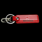 Honda Civic Accord 2 pc RED Leather Rectangle Key Fob Keyring Keychain Tag Lanyard Holder Clip New