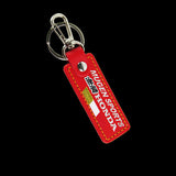 MUGEN POWER SPORTS Honda 1 pc Red Leather Rectangle Key Fob Keyring Keychain Tag Lanyard Holder Clip New