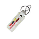 MUGEN POWER SPORTS Honda 1 pc White Leather Rectangle Key Fob Keyring Keychain Tag Lanyard Holder Clip New