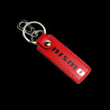 NISSAN NISMO 1 pc Red Leather Rectangle Key Fob Keyring Keychain Tag Lanyard Holder Clip New