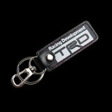 Toyota TRD 1 pc Black Leather Rectangle Key Fob Keyring Keychain Tag Lanyard Holder Clip New