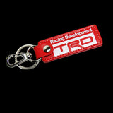 Toyota TRD 1 pc Red Leather Rectangle Key Fob Keyring Keychain Tag Lanyard Holder Clip New