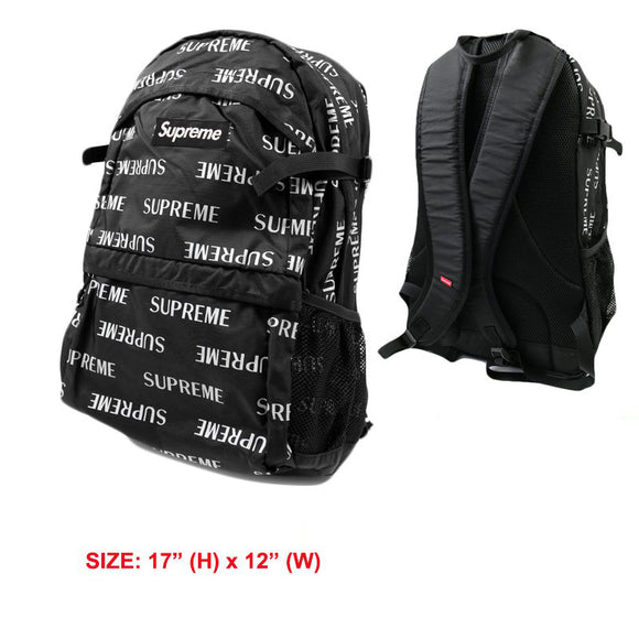 Black Supreme3M Logo Unisex High Quality Travel Sport Laptop Backpack School Bag