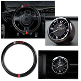 BUICK Set of Car 15" Steering Wheel Cover Carbon Fiber Look Leather with Exquisite Clock