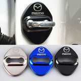Blue Mazda Stainless Steel Door Lock Door Striker Buckle Lock Protective Cover Set - 4 pcs